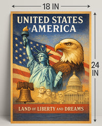 Land of Liberty and Dreams Poster PosterGoat