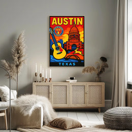 Vibrant Austin, Texas Poster PosterGoat