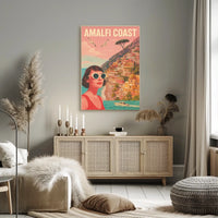 Amalfi Coast Vintage Travel Poster Wall Art Decor Print