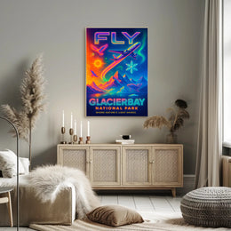 Fly to Glacier Bay National Park Poster