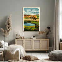 Vintage Nebraska Travel Poster