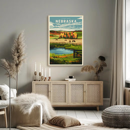 Vintage Nebraska Travel Poster