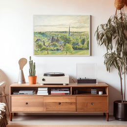 Serene European Village Scene in Artistic Poster