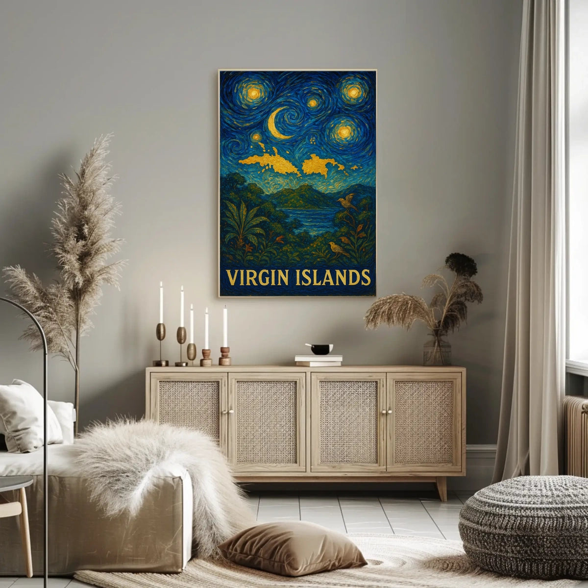Starry Night Over The Virgin Islands Poster
