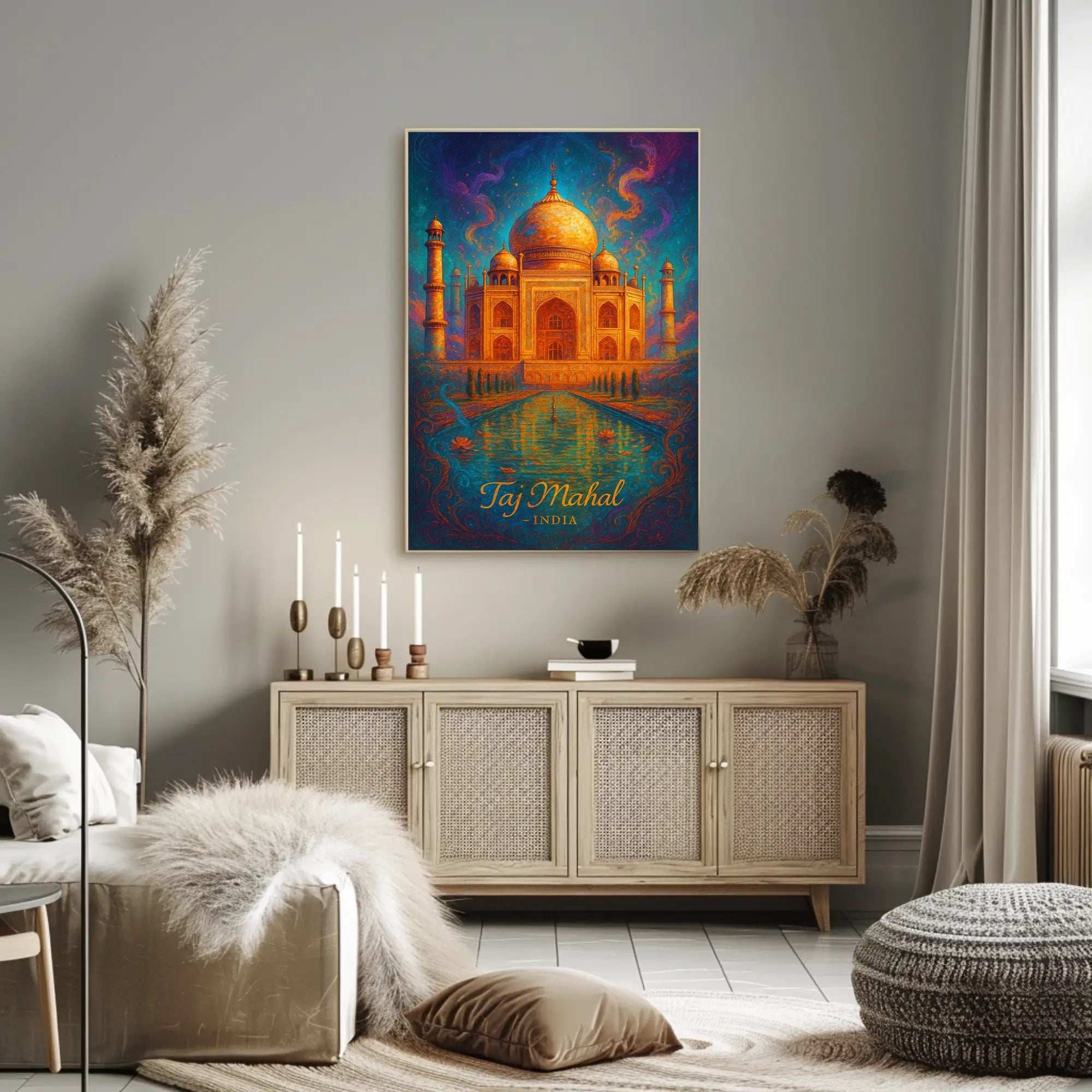 Taj Mahal Artistic Travel Poster