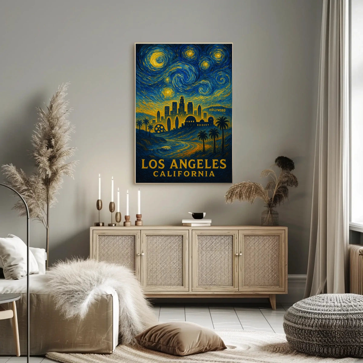 Starry Night Over Los Angeles Poster