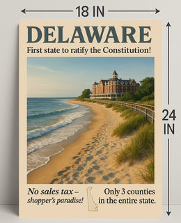 Delaware First State Highlights Wall Art Print PosterGoat