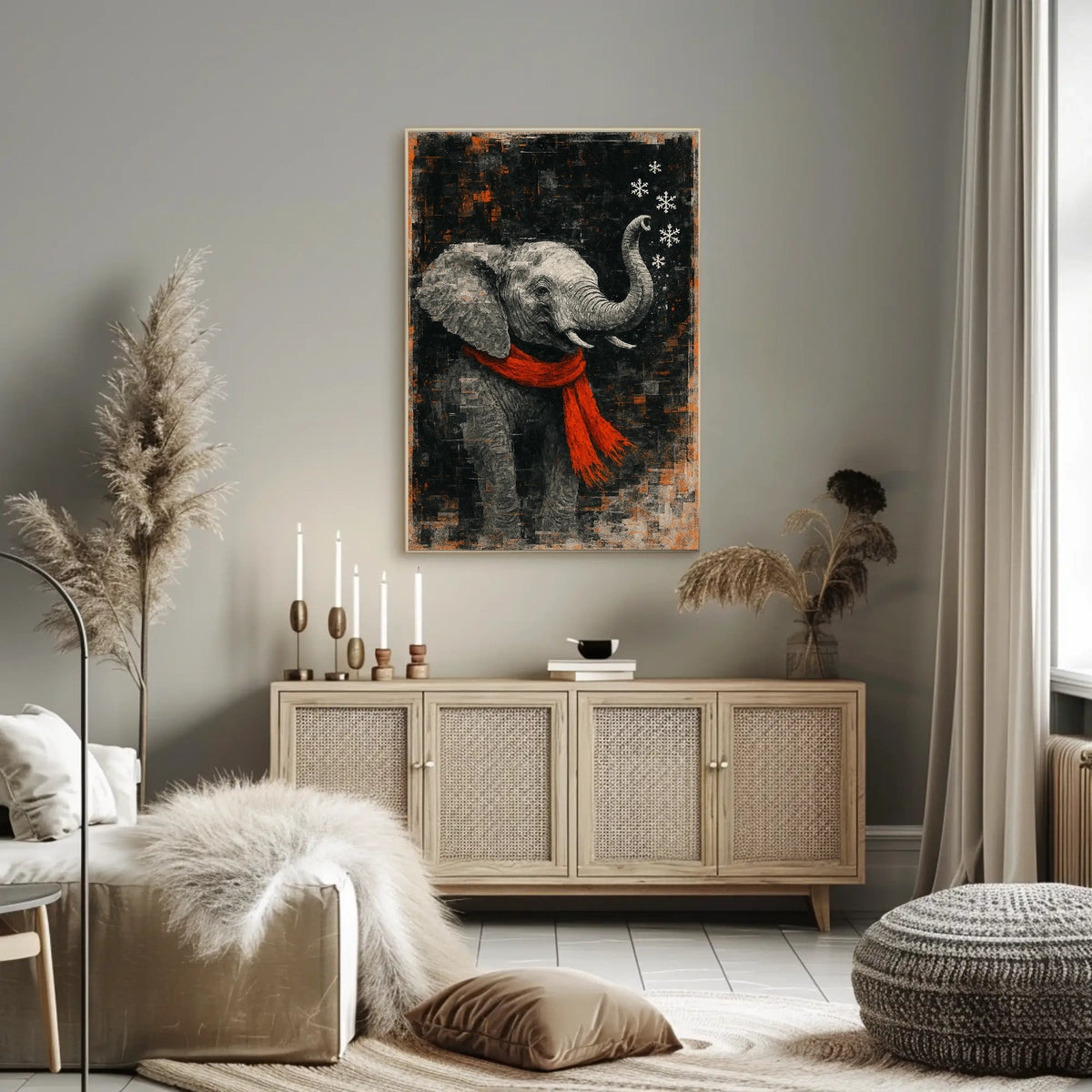 Elephant Landscape Poster