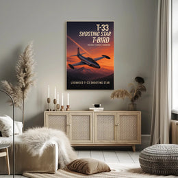 Lockheed T-33 Shooting Star Military Aviation Poster