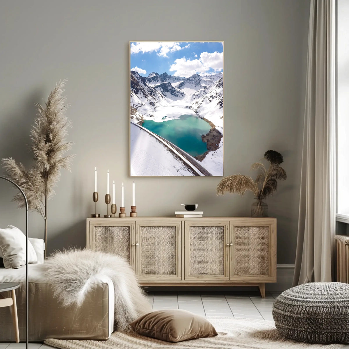 Stunning Alpine Lake and Mountain Landscape National Park Poster