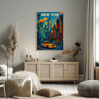 New York City Vibes Poster Scenic Cityscape Wall Art Print