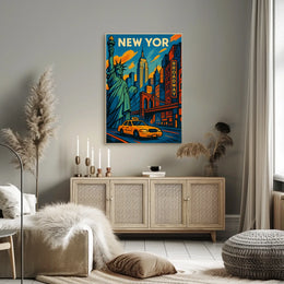 New York City Vibes Poster Scenic Cityscape Wall Art Print