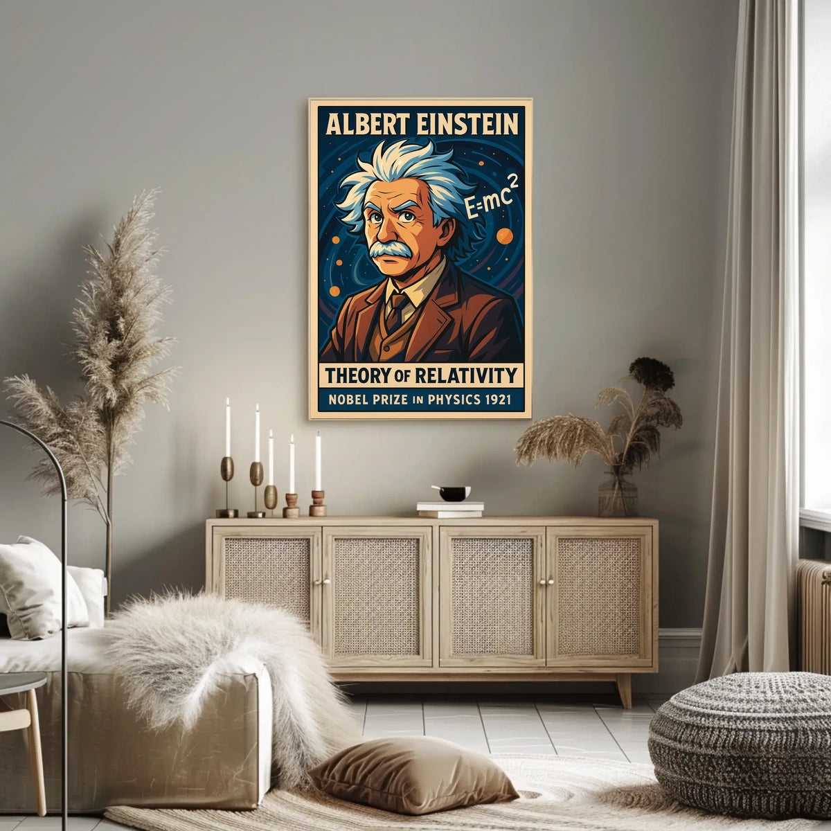 Albert Einstein Relativity Scenic Curious Poster