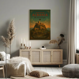 Albania Adventure Vintage Travel Poster