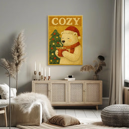 Cozy Holiday Bear Poster