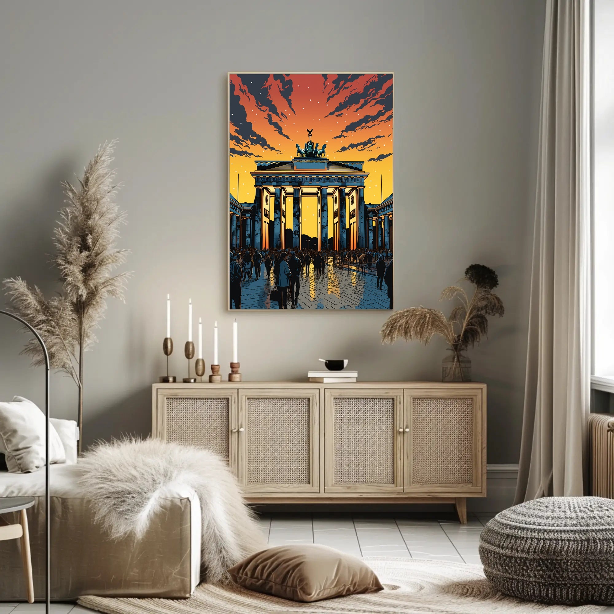 Sunset At The Brandenburg Gate Poster