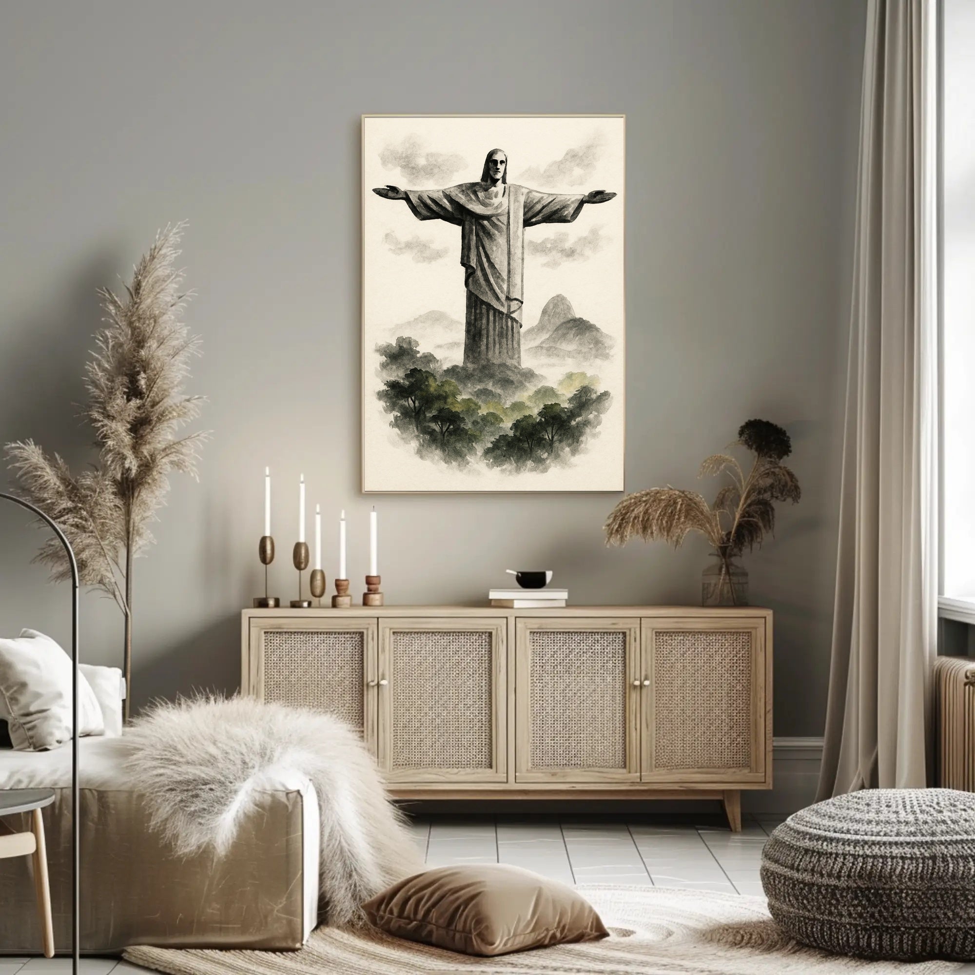 Christ the Redeemer Illustration Poster