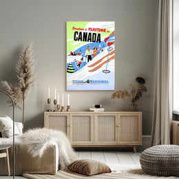 Canadian Winter Skiing Adventures: Vintage Travel Poster PosterGoat
