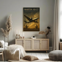Martin XB 27 Aviation Poster Vintage Aircraft Print