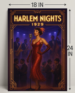 Harlem Nights Jazz Club Scene Music or Concert Poster
