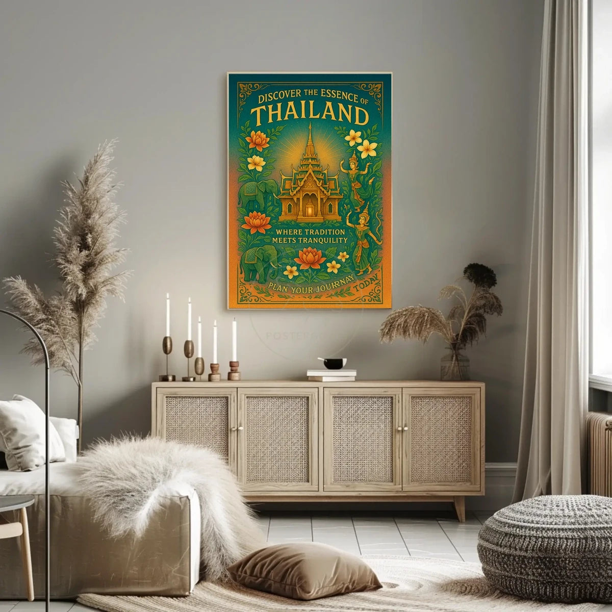 Thailand Tradition Tranquility Travel Art Poster