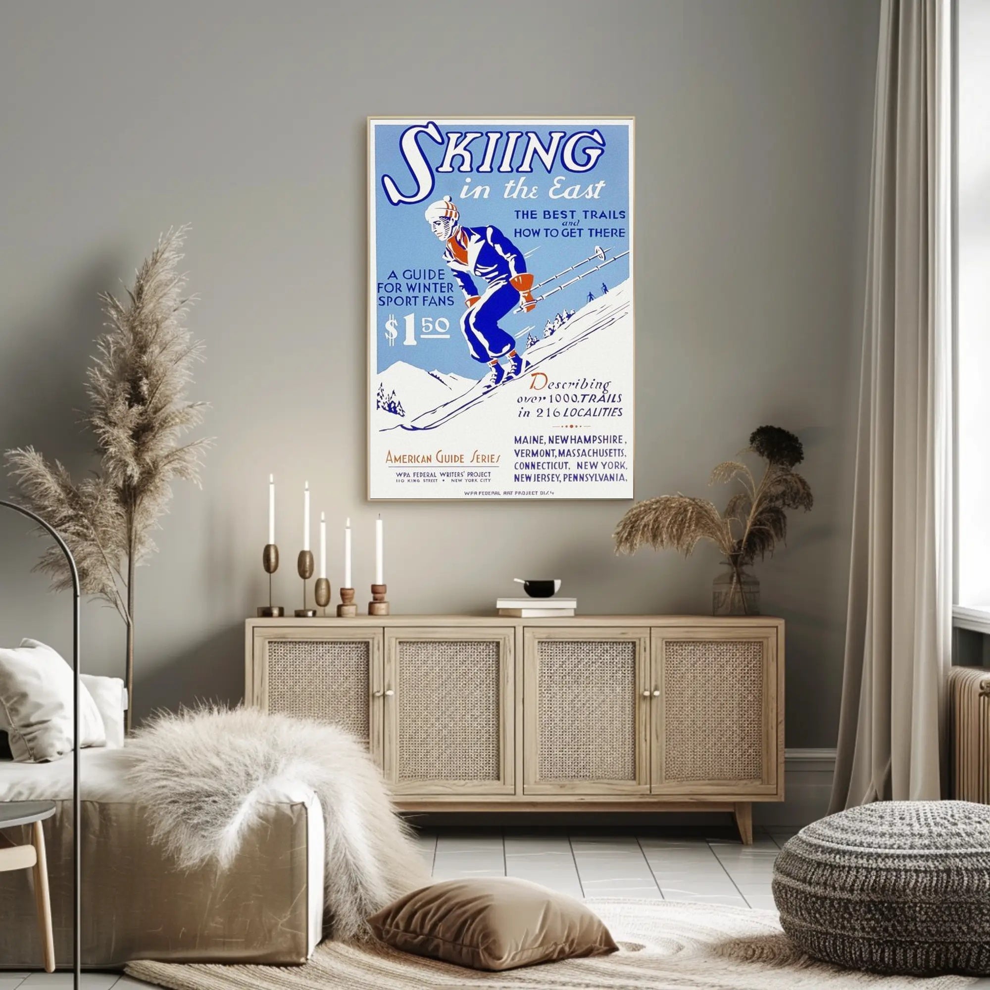 Skiing in the East Poster PosterGoat
