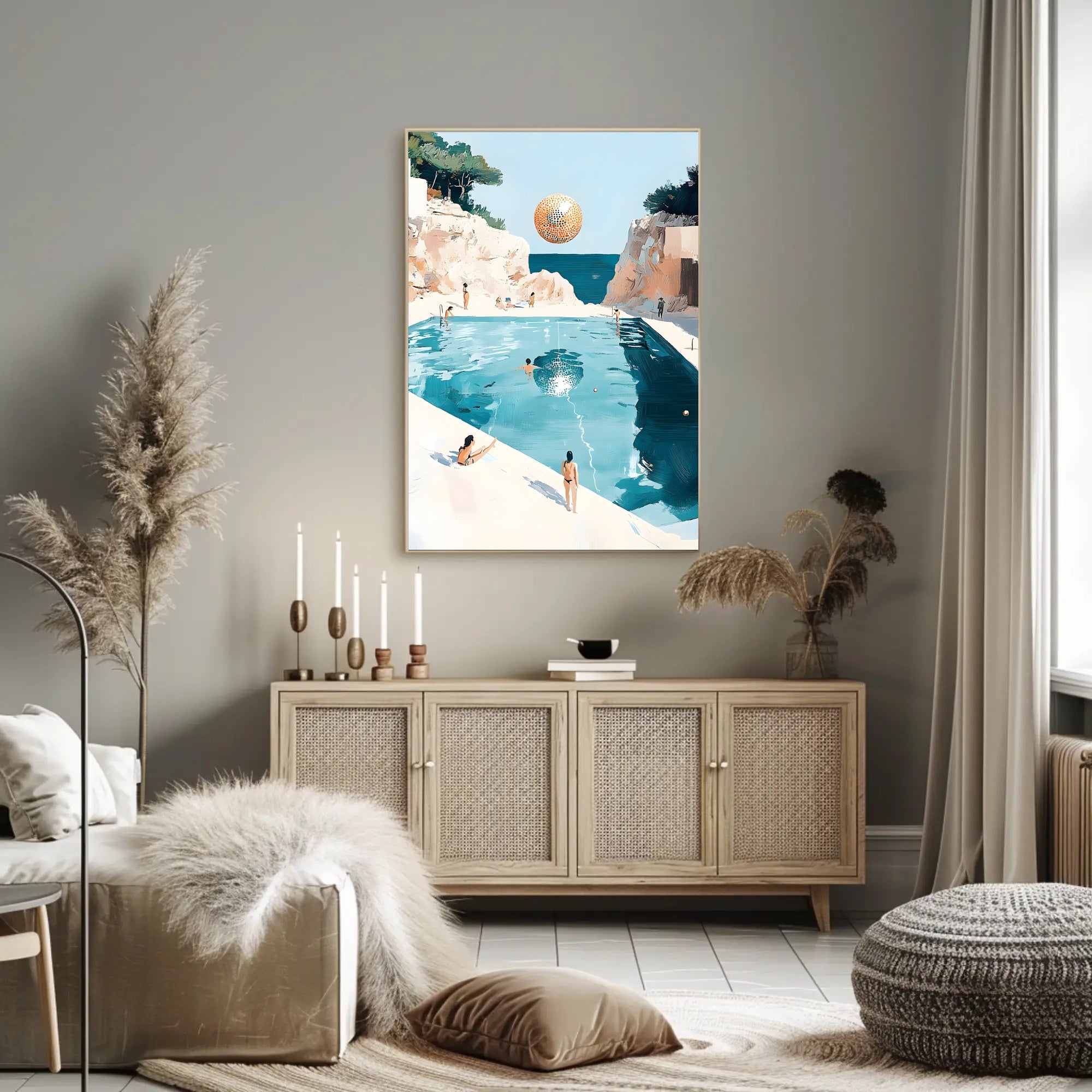 Surreal Beachscape Poster Dreamy Coastal Art Print
