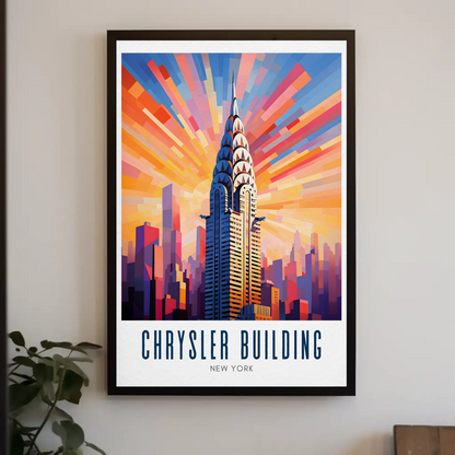Chrysler Building New York Skyline Rays Poster