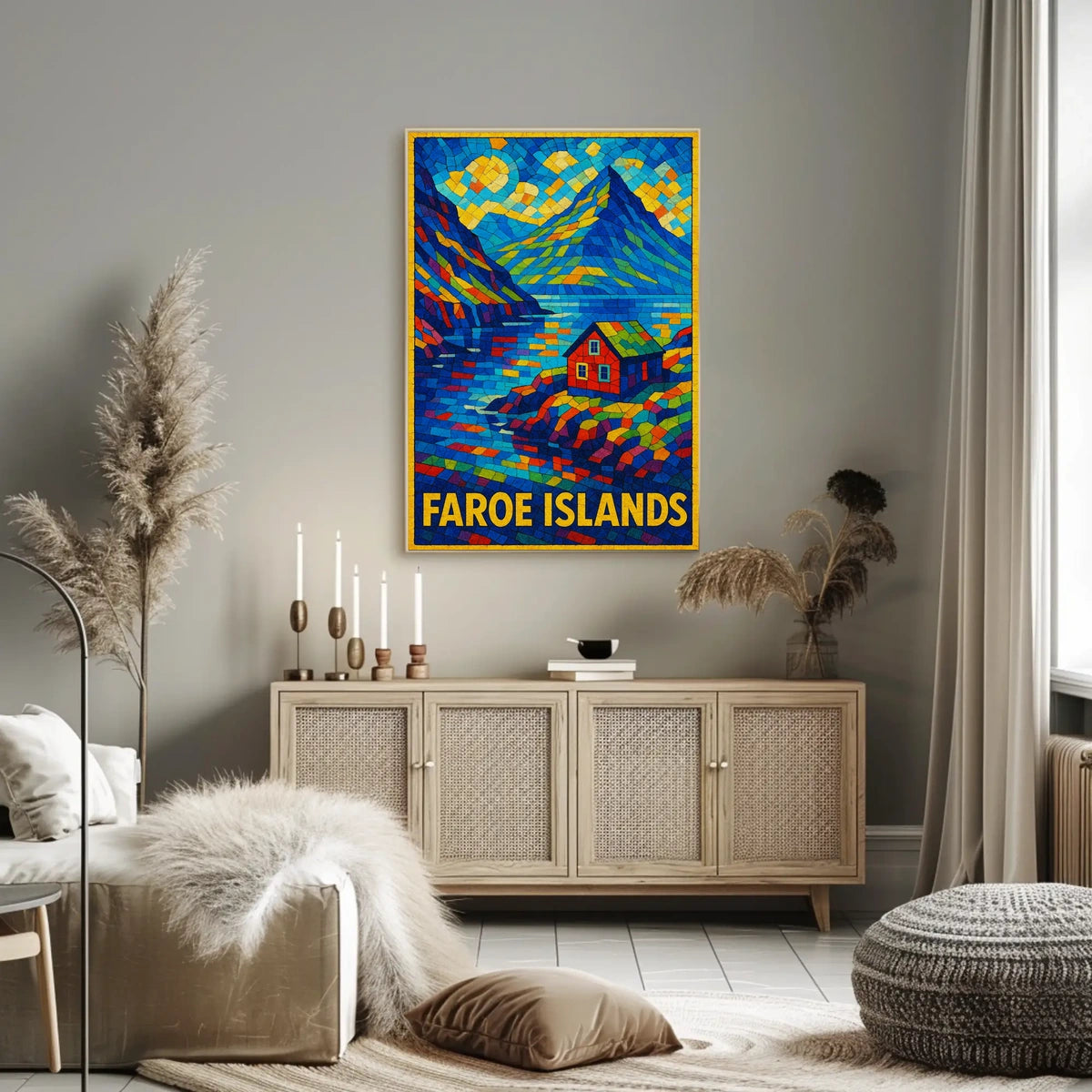 Faroe Islands Mosaic Art Poster