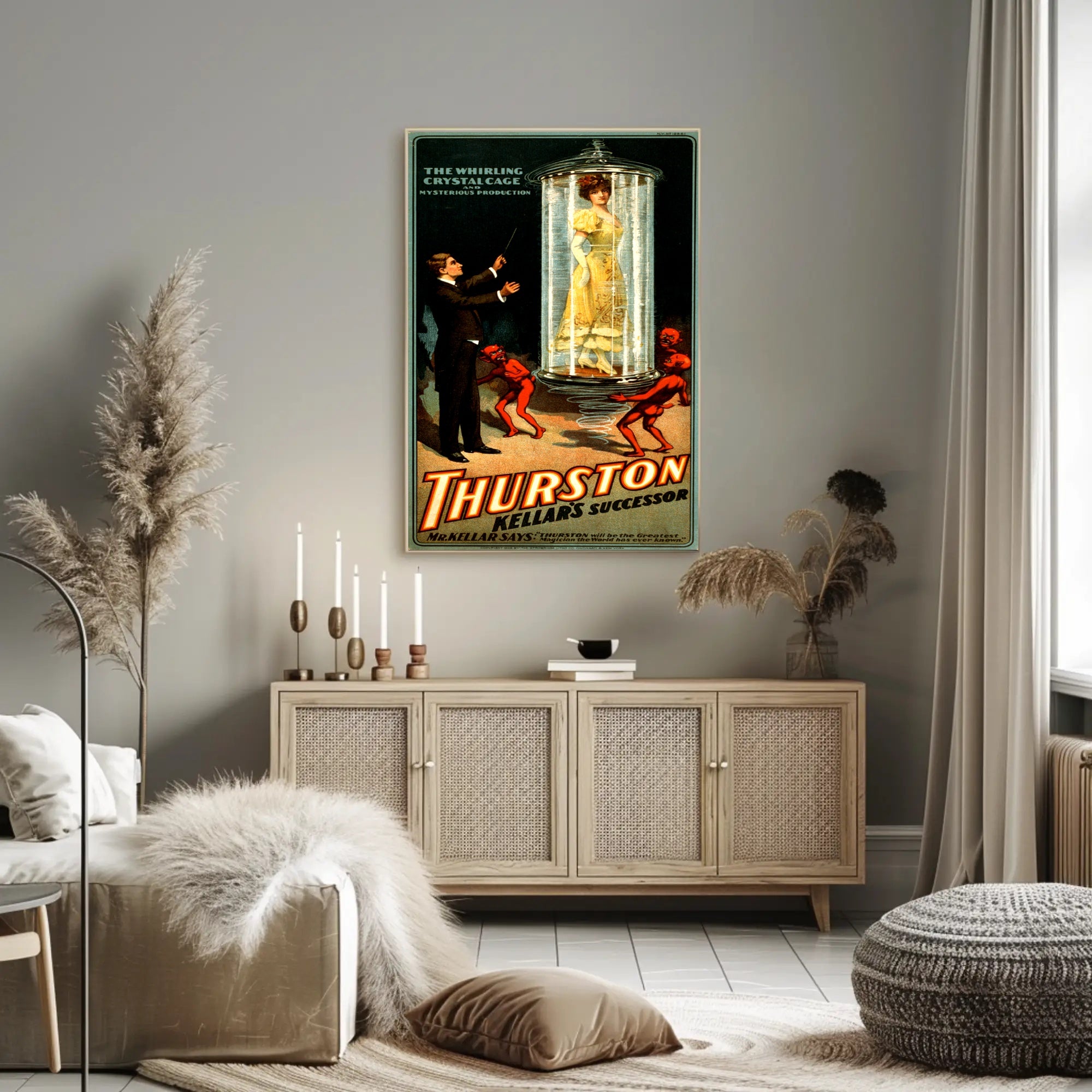 Vintage Magician's Illusion Show Early 20th Century Cultural Poster