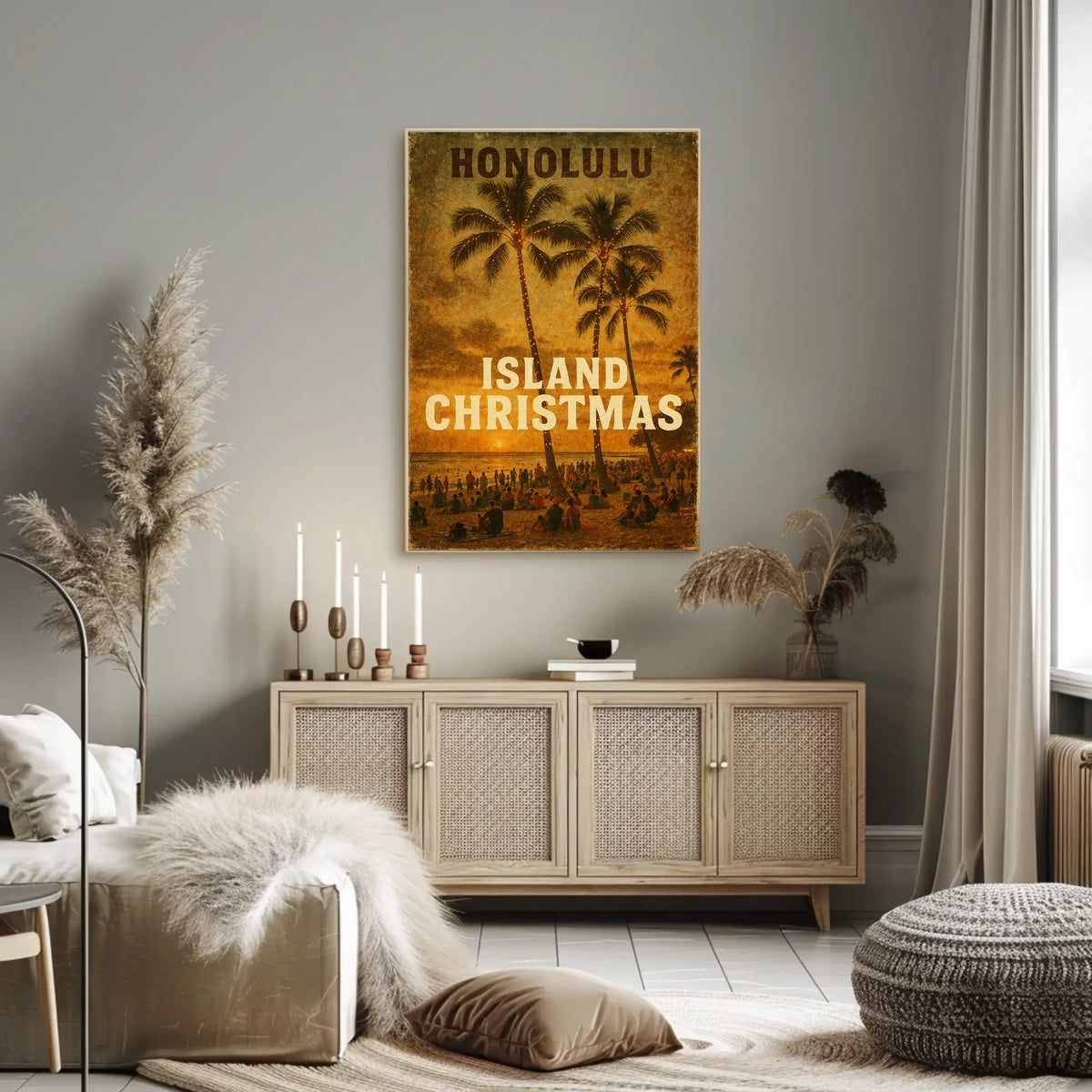 Island Christmas In Honolulu Poster