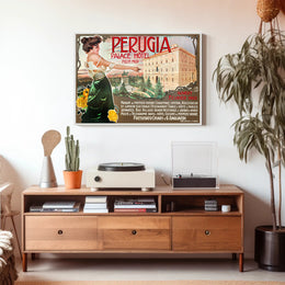 Vintage Perugia Palace Hôtel Poster PosterGoat
