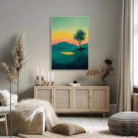 Tranquil Landscape Sunset Poster Serene Wall Art