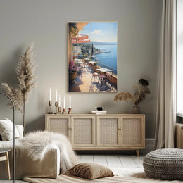 Seaside Terrace Escape Poster