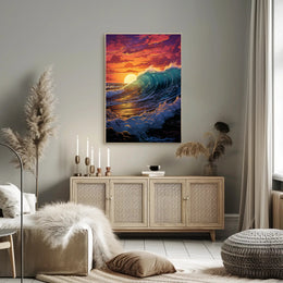 Oceanic Sunset Symphony Poster PosterGoat