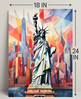 Statue Of Liberty Geometric Splendor Poster