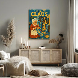 Mrs. Claus And Her Reindeer Poster
