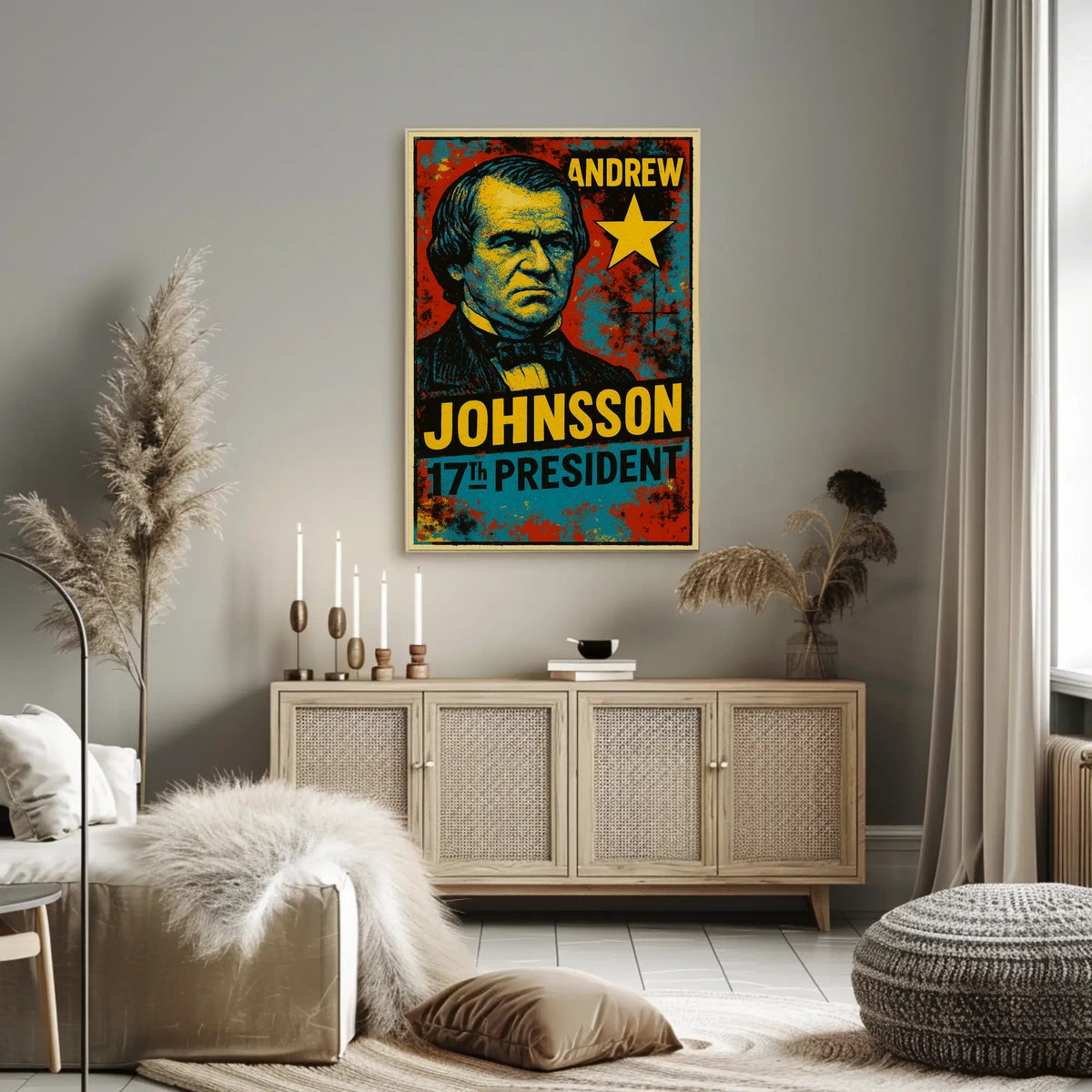 Andrew Johnson 17th President of the United States Graffiti Pop Art Poster
