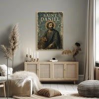 Vintage Saint Daniel Religious Art Poster