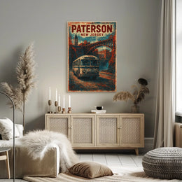 Paterson New Jersey Scenic Cityscape Heritage Riverfront Travel Souvenir Home Decor Urban Landscape Poster