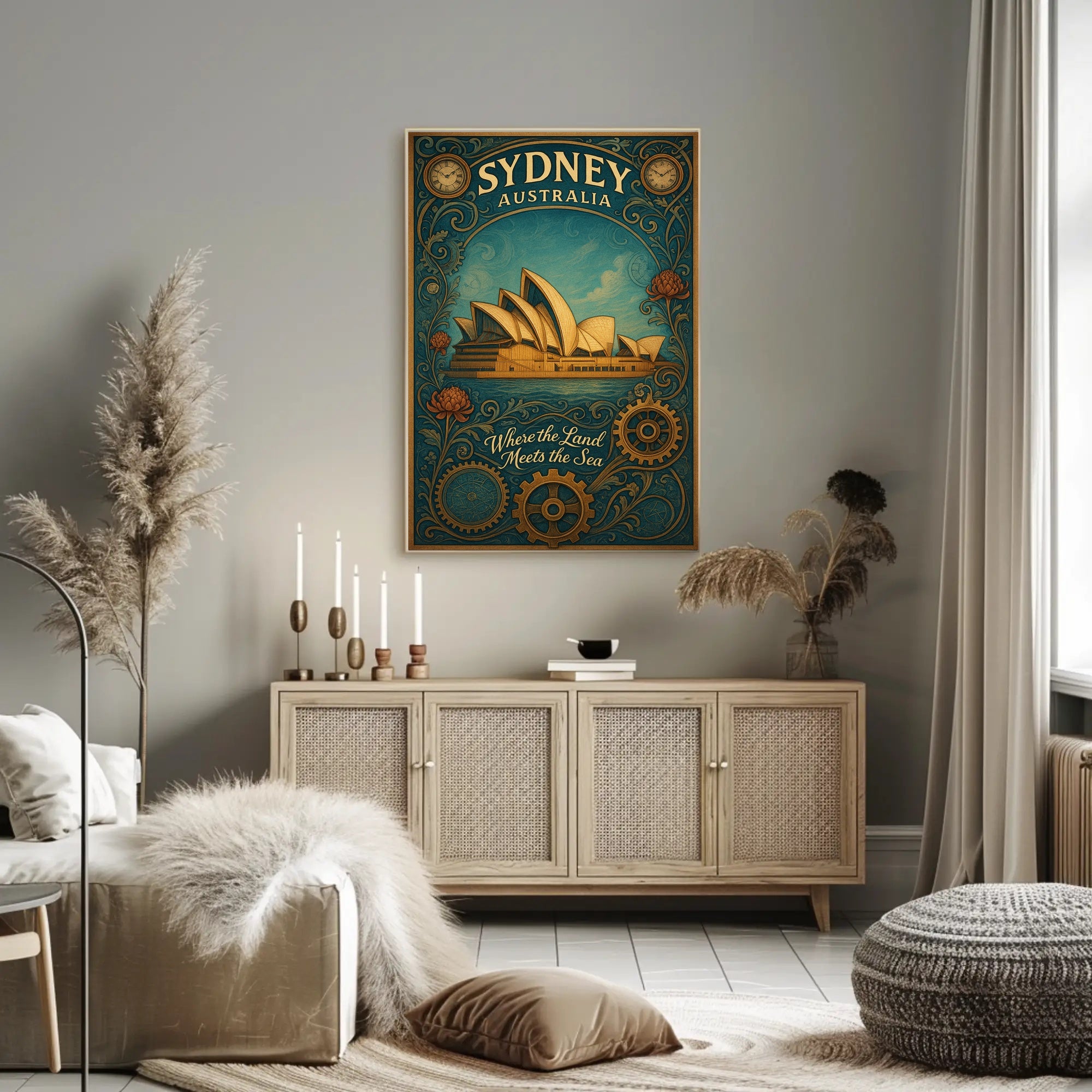 Sydney Coastal Poster Travel Wall Art Print