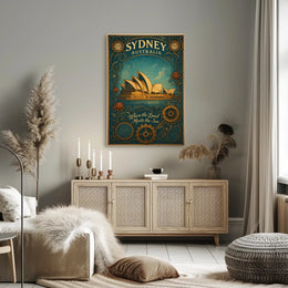 Sydney Coastal Poster Travel Wall Art Print