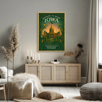 Vintage Iowa Travel Poster: Cultural and Agricultural Richness