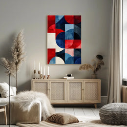 Geometric Shapes In Patriotic Abstract Art Modern Poster