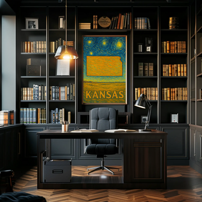 Kansas Starry Night Poster