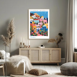 Santorini Flower Market 2024 Poster PosterGoat