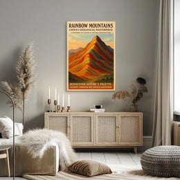 Rainbow Mountains ChinaS Geological Poster
