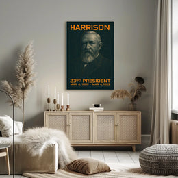 Benjamin Harrison 23rd President of the United States Techno Schematic Poster