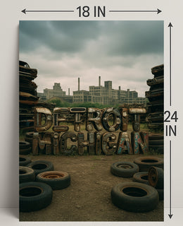 Detroit Michigan Industrial Legacy Poster Art PosterGoat