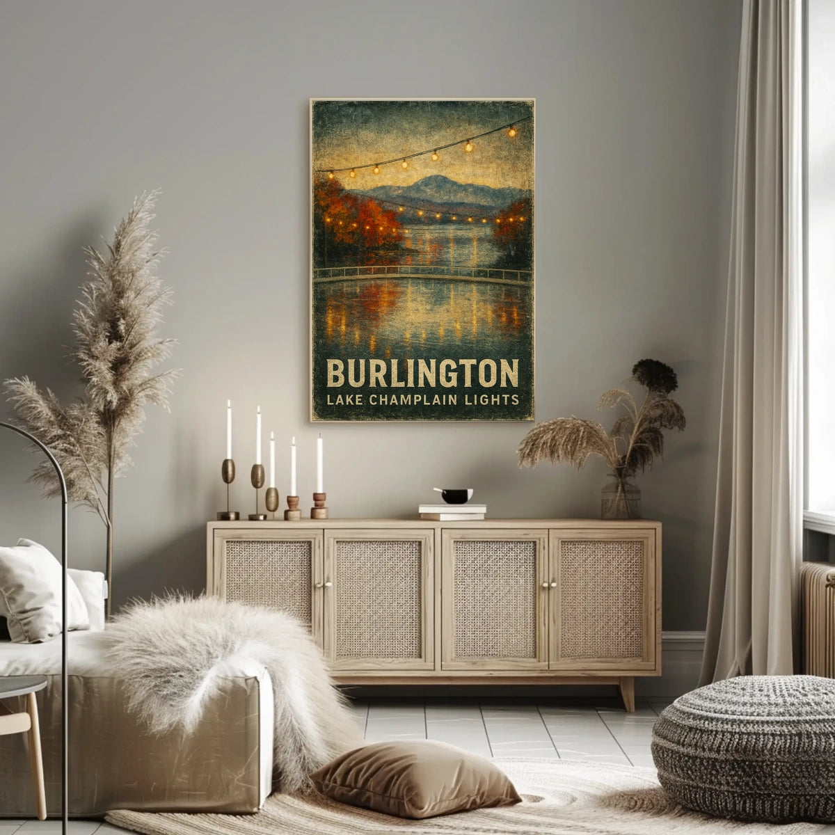 Burlington Lake Champlain Lights Poster